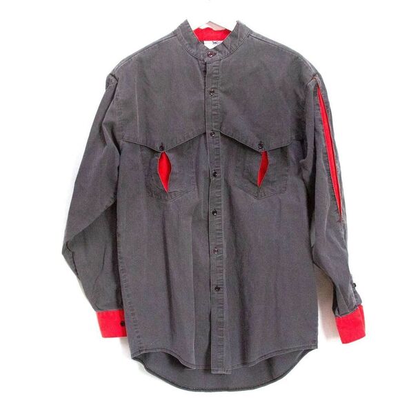 Vgt 90s Cowboy Threads Men Western Rodeo Denim Button Up Thick Shirt USA Made M - Picture 1 of 9